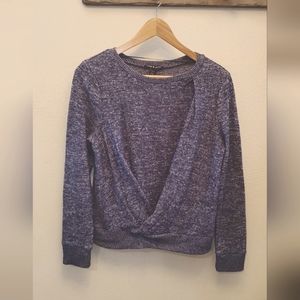 Blue top with front gathered detail, Brand Cable & Gauge, Size Medium